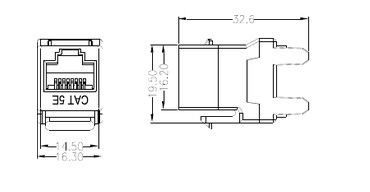Cat.5E RJ45 เต้ารับ Keystone เครือข่าย Krone 180 องศา 8P8C แจ็ค modular ความน่าเชื่อถือสูง YH7004