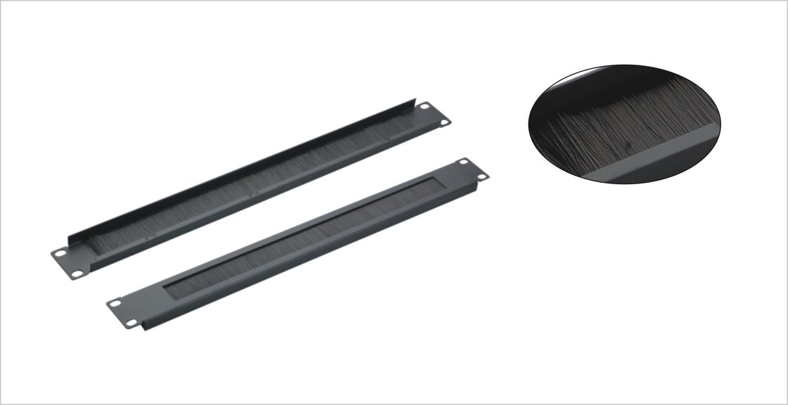 OEM ODM 1u การจัดการสายเคเบิลเครือข่ายวัสดุ SPCC พร้อมแปรง, ไม่มีแหวนโลหะ YH4046