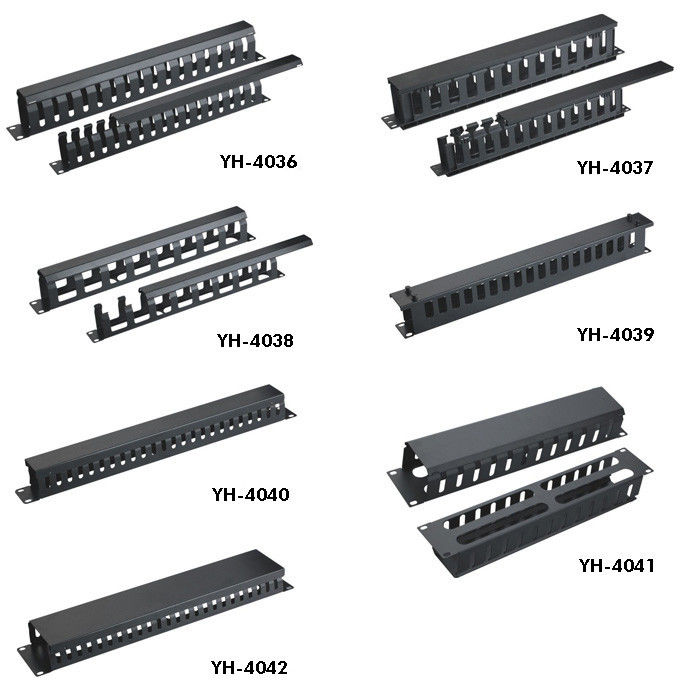 ประสิทธิภาพสูง 1U Rack Mount Cable Management, การจัดการสายเคเบิล Amp มีปก YH4036