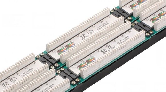 UTP 48 แผงการเชื่อมต่อพอร์ต 2U AMP ประเภทแผงควบคุม Cat5e สำหรับศูนย์คอมพิวเตอร์ YH4015