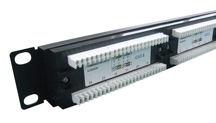 UTP แผงวงจรเชื่อมต่อเครือข่าย 24 พอร์ต Cat6 แผงควบคุมสำหรับ LAN Cabling Network YH4010